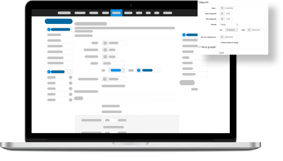 arrangementet vises som et opslag på opslagstavlen i Iportalen